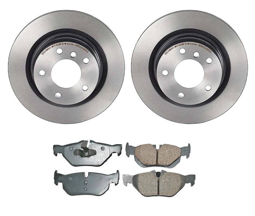 BMW Disc Brake Pad and Rotor Kit - Rear (300mm) (Ceramic) (EURO) 34216855005 - Akebono Euro Ultra-Premium 4119886KIT